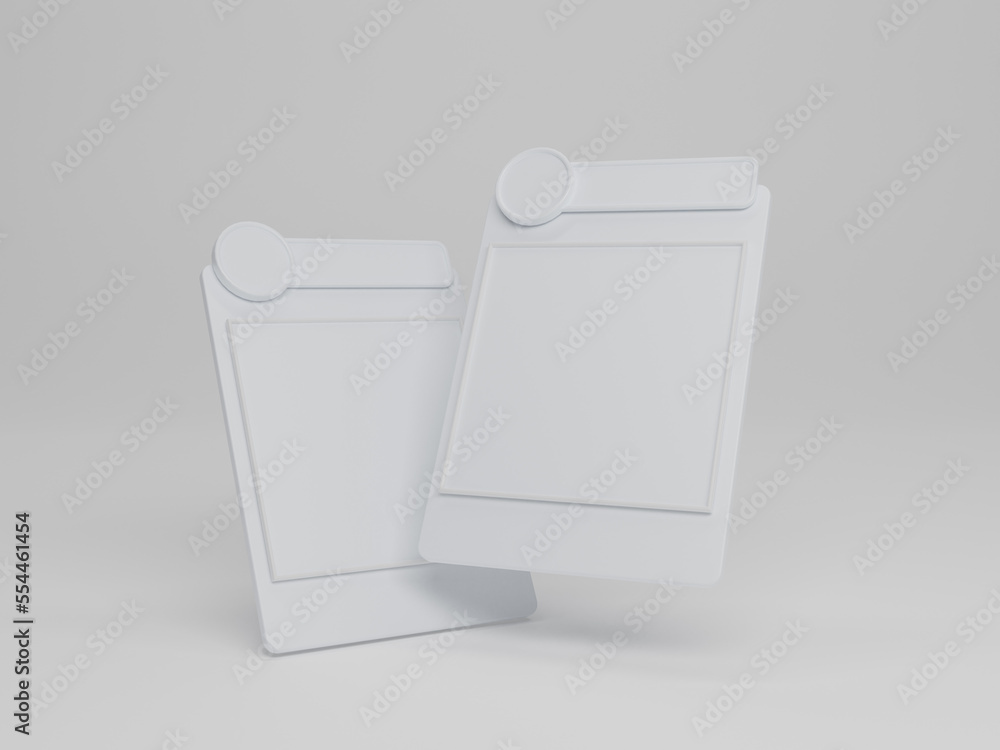 Poster social media profile, user interface ui 3d rendering