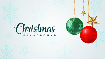 Beautiful Christmas Background With Balls and Banner Text 