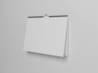 Wall calendar 3d rendering, hanging on the wall 