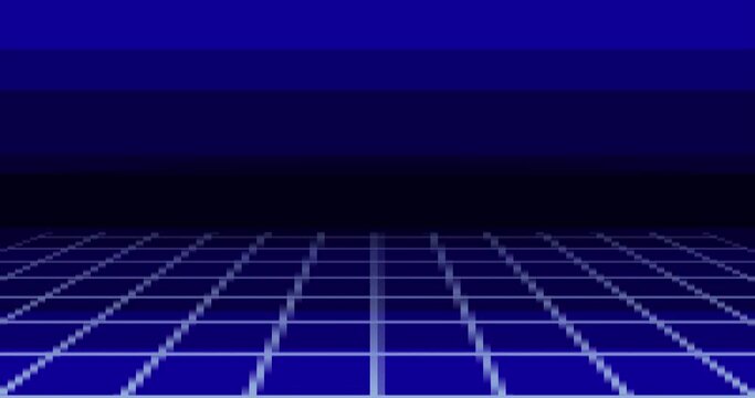Animation of pixel art 80s Retro sci-Fi background. Pixel art 8bit Vector video game Retro wave