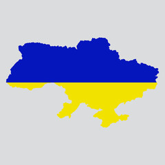 Map of Ukraine. Ukranian flag. Line of Ukraine