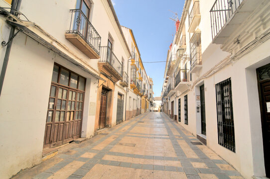 Fototapeta View of streets of the Spanish town of Ronda
