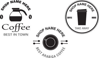 Set de cafeteria. Icono vector