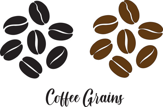 Iconos de granos de café. Vector