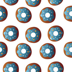 Seamless pattern with donuts, seamless background with colored donuts