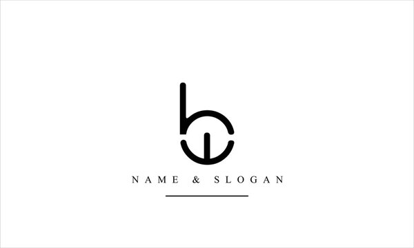 WB, BW, W, B abstract letters logo monogram
