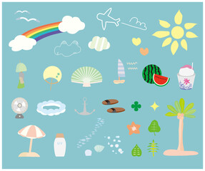 夏のイラストセットです