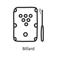 Billard vector outline Icon Design illustration. Entertainment Symbol on White background EPS 10 File