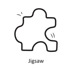 jigsaw vector outline Icon Design illustration. Entertainment Symbol on White background EPS 10 File