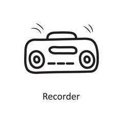 Recorder vector outline Icon Design illustration. Entertainment Symbol on White background EPS 10 File
