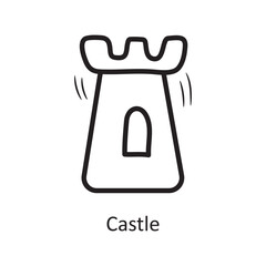 Castle vector outline Icon Design illustration. Entertainment Symbol on White background EPS 10 File