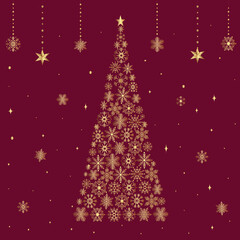 Illustration of a Christmas tree. The traditional symbol of the New Year and Christmas is the Christmas tree.