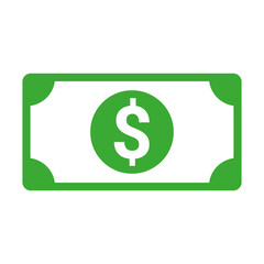 Green dollar cash icon for financial apps and websites transparent png.