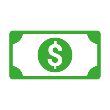Green dollar cash icon for financial apps and websites transparent png.