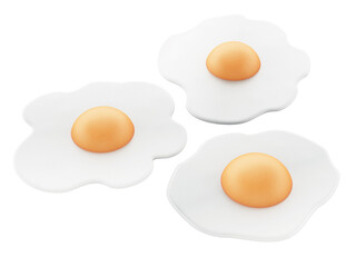 Fried eggs on transparent background.