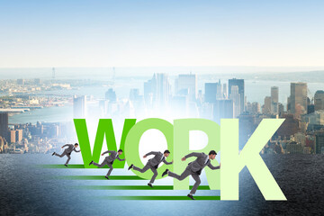 Obraz premium Concept of hard work with businessman