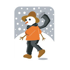 the snowman walks when it snows
