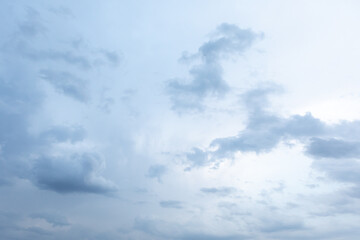 Sunset on blue sky. Blue sky with some clouds. blue sky clouds, evening summer, cloudy blue sky