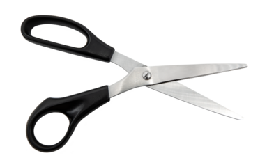 Stationery office scissors on a white background. scissors isolate