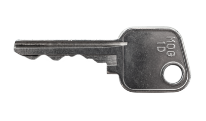 Lock key isolate closeup. door key