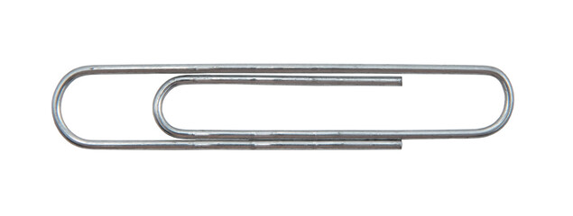 Paper clip isolate close up. Office stationery