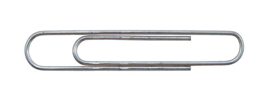 Paper clip isolate close up. Office stationery