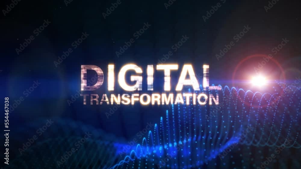 Poster digital transformation text abstract science technology futuristic 3d cinematic title background. an