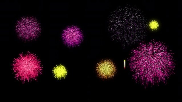 4K. loop seamless of fireworks background.