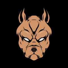 Bulldog Logo with Scary Face Cool Illustration.Design.Designs Concept for T-shirts,Logo Brand,Restourant banner, Stickers, or Posters.