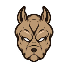 Bulldog Logo with Scary Face Cool Illustration.Design.Designs Concept for T-shirts,Logo Brand,Restourant banner, Stickers, or Posters.