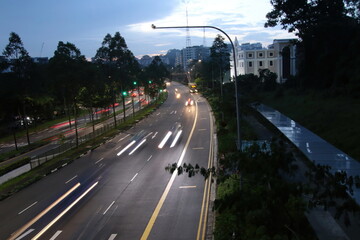Fototapeta na wymiar View of road outside Bukit Timah Nature Reserve