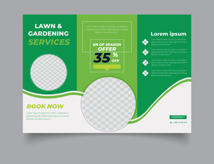Lawn garden care service trifold social media post template