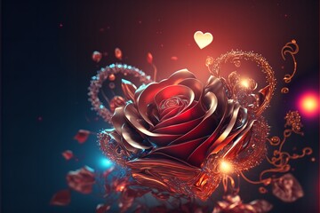Valentines day background with roses, Illustration of Rose.