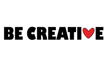 Be creative word concept for thinking new ideas with innovation. Logo with colorful  symbol of creativity and Inspiration. Vector illustration.