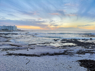 Cape Town sunset. Sunset over Seapoint beach South Africa 