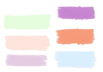 set of watercolor paint strokes