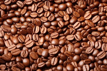 Fototapeta premium Coffee Bean Macro Shot in the Background Generative AI