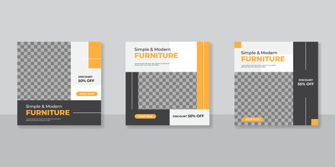 Modern Furniture social media post templates design