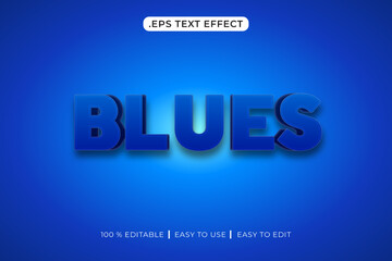 Blues 3D editable text effect