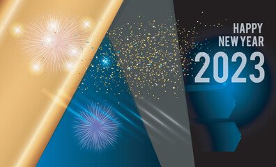 2023 Happy New Year Vector Background. Greeting Card, Banner, Poster
