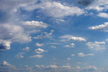 Blue sky with white clouds.