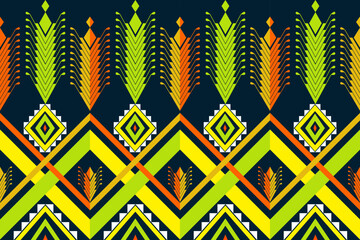 Ethnic geometric seamless pattern,native pattern,flower colorful, for fabric pattern,textiles pattern,background,wallpaper.