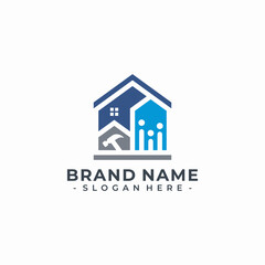 family home renovation logo illustration