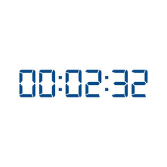 Digital clock icon isolated on clean background. Application icon. Vector.
