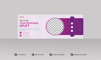 social media cover vector templates fully editable, advertising design, social media banner post, Business conference, webinar cover layout.