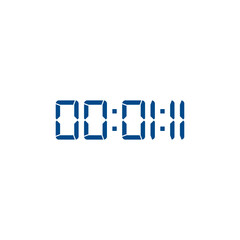 Digital clock icon isolated on clean background. Application icon. Vector.
