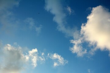 Beautiful Blue Sky with Orange Clouds