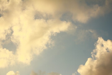 Orange Clouds and Blue Sky