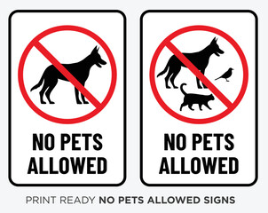 no pets allowed this area print ready sign vector