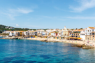 Fototapeta na wymiar View at the beach and old town of Calella de Palafrugell, Costa Brava, Catalonia, Spain, Europe